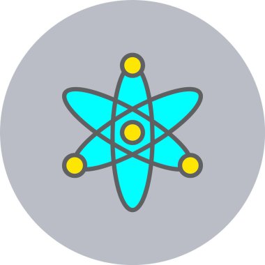 Atom Satırı Dolu Çember Simgesi