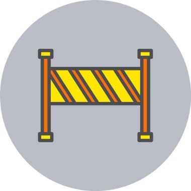 Bariyer Satırı Dolu Çember Simgesi