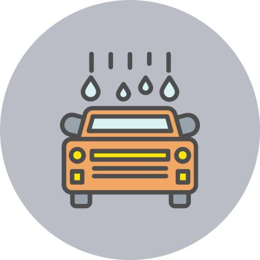 Araba Yıkama Hattı Dolu Çember Simgesi