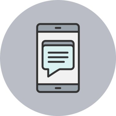 Sohbet Satırı Dolu Çember Simgesi