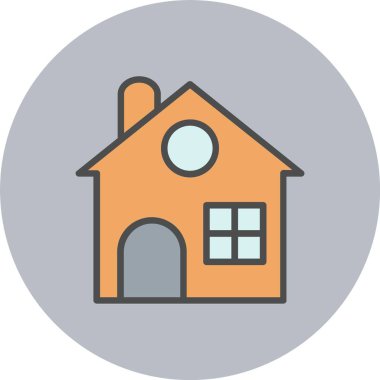 Ev Satırı Dolu Çember Simgesi