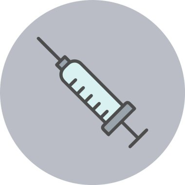 Enjeksiyon Satırı Dolu Çember Simgesi