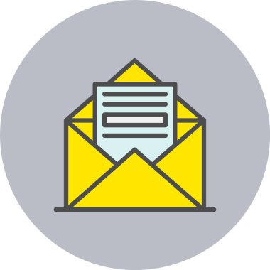 Posta Satırı Dolu Çember Simgesi