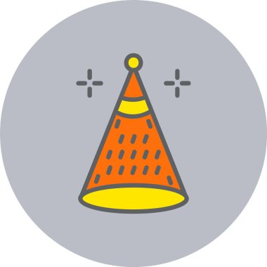 Parti Şapkası Satırı Dolu Çember Simgesi