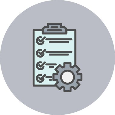 Proje Yönetimi Satırı Dolu Çember Simgesi