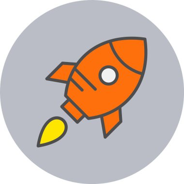 Roket Satırı Dolu Çember Simgesi