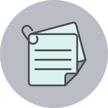 Yapışkan Notlar Satırı Dolu Çember Simgesi