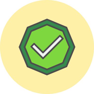 Onaylanmış Satır Dolu Çember Simgesi