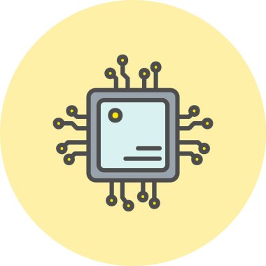 İşlemci Satırı Dolu Çember Simgesi