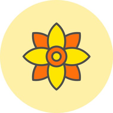 Çiçek Satırı Dolu Çember Simgesi