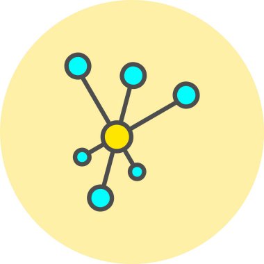 Nöron Satırı Dolu Çember Simgesi
