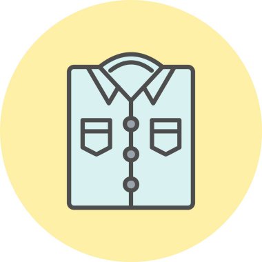 Gömlek Satırı Dolu Çember Simgesi