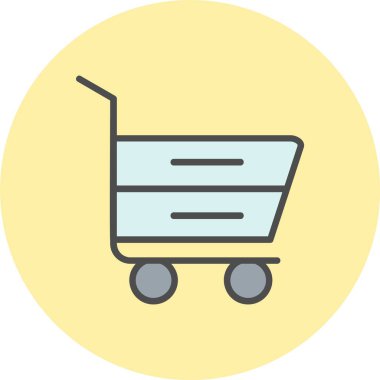 Alışveriş Arabası Hattı Dolu Çember Simgesi