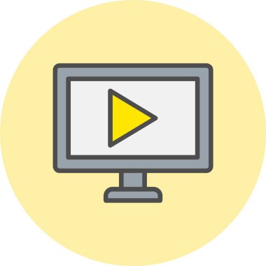 Akıllı TV Satırı Dolu Çember Simgesi