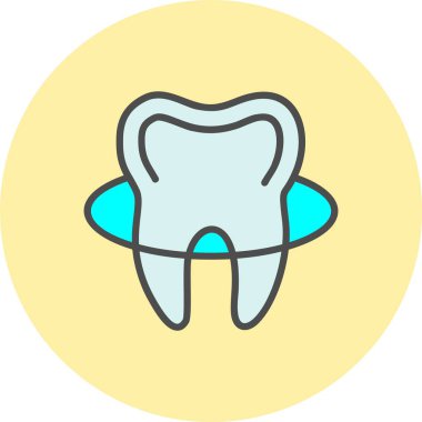 Diş Satırı Dolu Çember Simgesi