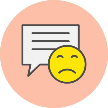 Kötü Gözden Geçirme Satırı Dolu Çember Simgesi