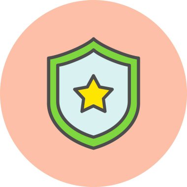 Rozet Satırı Dolu Çember Simgesi