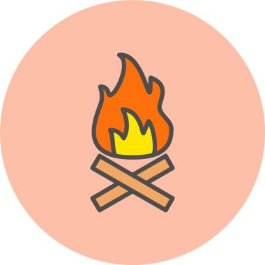 Ateş Satırı Dolu Çember Simgesi