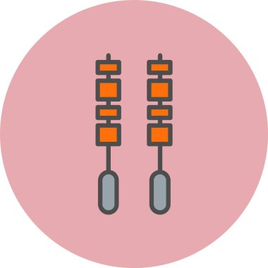 BBQ Satırı Dolu Çember Simgesi