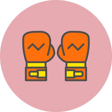 Boks Eldivenleri Satırı Dolu Çember Simgesi