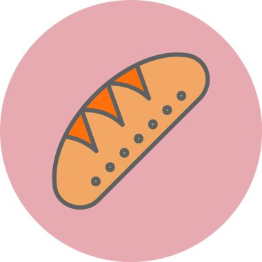 Ekmek Satırı Dolu Çember Simgesi