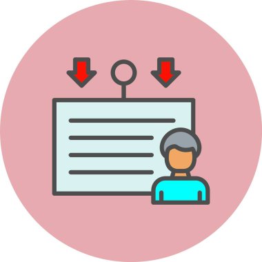 Koç Vektör Satırı Dolu Çember Simgesi