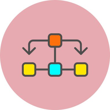Akış Çizelgesi Satırı Dolu Çember Simgesi