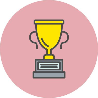 Ödül Kupa Satırı Dolu Çember Simgesi