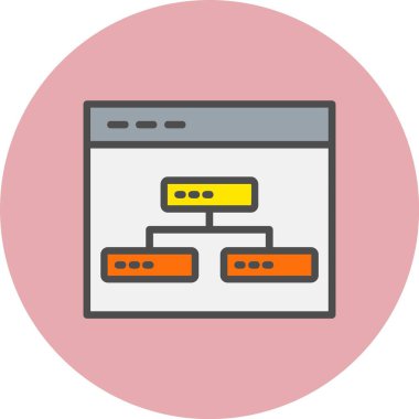 Yapı Satırı Dolu Çember Simgesi