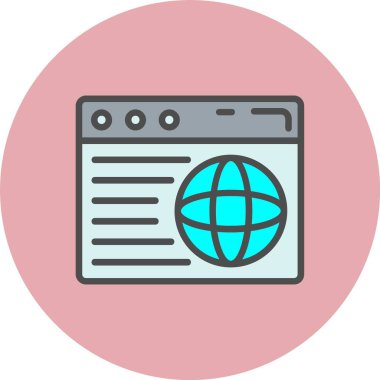 Web Tarayıcı Satırı Dolu Çember Simgesi