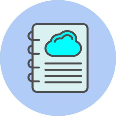 Bulutlar Satırı Dolu Çember Simgesi