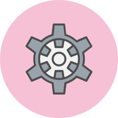 Dişli Satırı Dolu Çember Simgesi