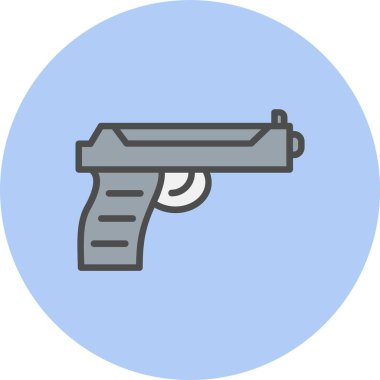 Silah Satırı Dolu Çember Simgesi