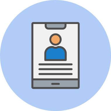 Smartphone Satırı Dolu Çember Simgesi