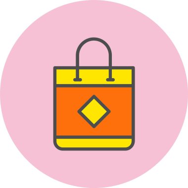 Çanta Satırı Dolu Çember Simgesi