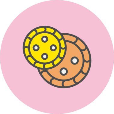 Düğme Satırı Dolu Çember Simgesi