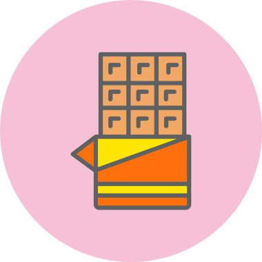 Çikolata Çubuğu Satırı Dolu Çember Simgesi