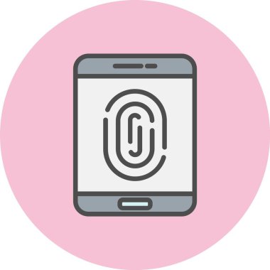 Parmak izi Satırı Dolu Çember Simgesi