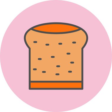 Düz Ekmek Satırı Dolu Çember Simgesi