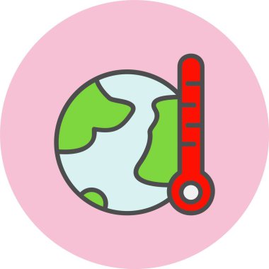 Küresel Isınma Satırı Dolu Çember Simgesi