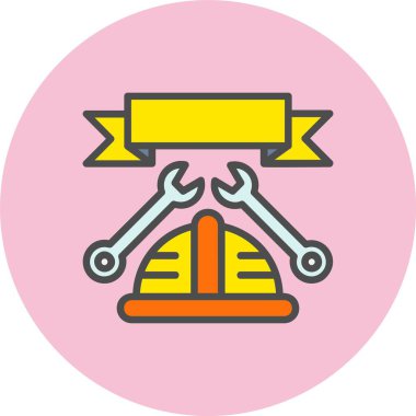 İşçi Günü Satırı Dolu Çember Simgesi