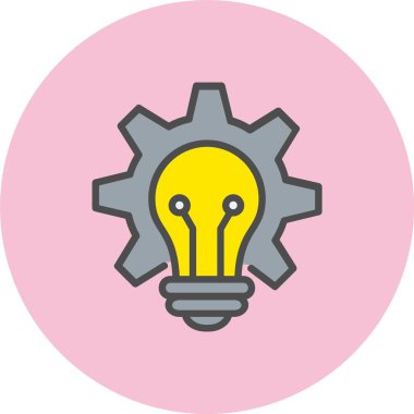 Ampul Satırı Dolu Çember Simgesi