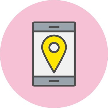 Konum Satırı Dolu Çember Simgesi