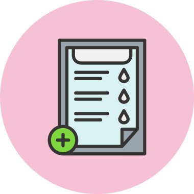 Tıbbi Test Satırı Dolu Çember Simgesi