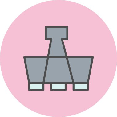 Kağıt Kıskacı Satırı Dolu Çember Simgesi