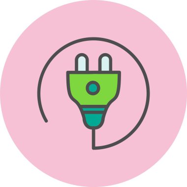 Dolu Çember Simgesi Eklenti Vektör Satırı