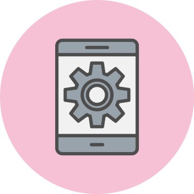 Smartphone Satırı Dolu Çember Simgesi