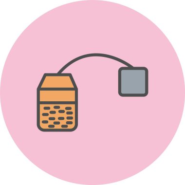 Çay Torbası Satırı Dolu Çember Simgesi