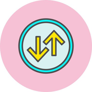 Aşağı Ok Satırı Dolu Çember Simgesi