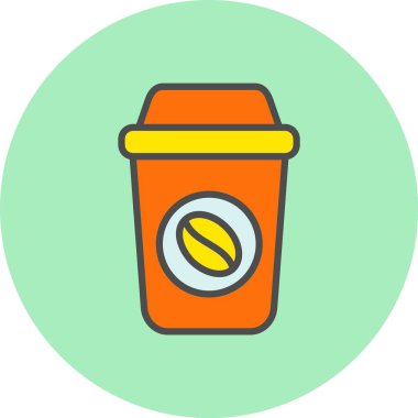 Kahve Satırı Dolu Çember Simgesi